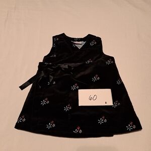 Hanna Andersson black velvety wrap dress size 3-6 months or size 60
